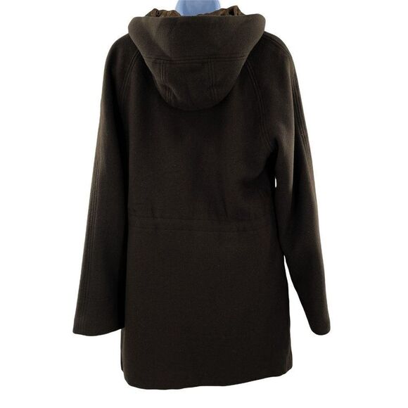 J. Crew Stadium Cloth Nello Gori Wool Duffle Hooded Pea Coat Jacket 10 Style 314 - Picture 2 of 7